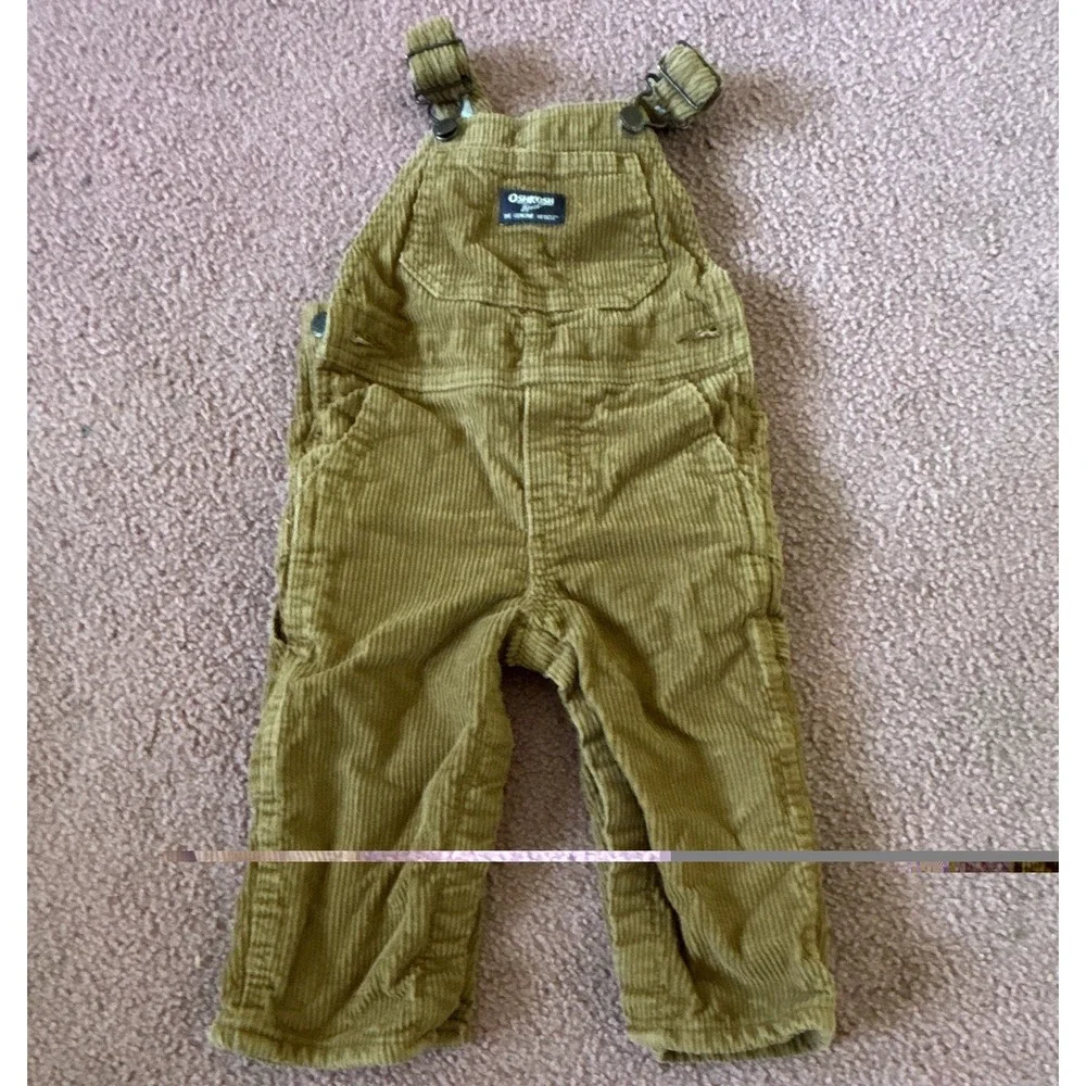 OshKosh B'gosh Baby Corduroy Overall One-Piece 12M Brown Cotton Pockets